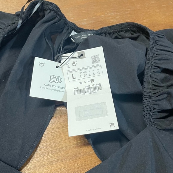 COPY - Zara BNWT Sweetheart Neckline Black Poplin Cropped Top Large Bloggers Fa… - Picture 6 of 6